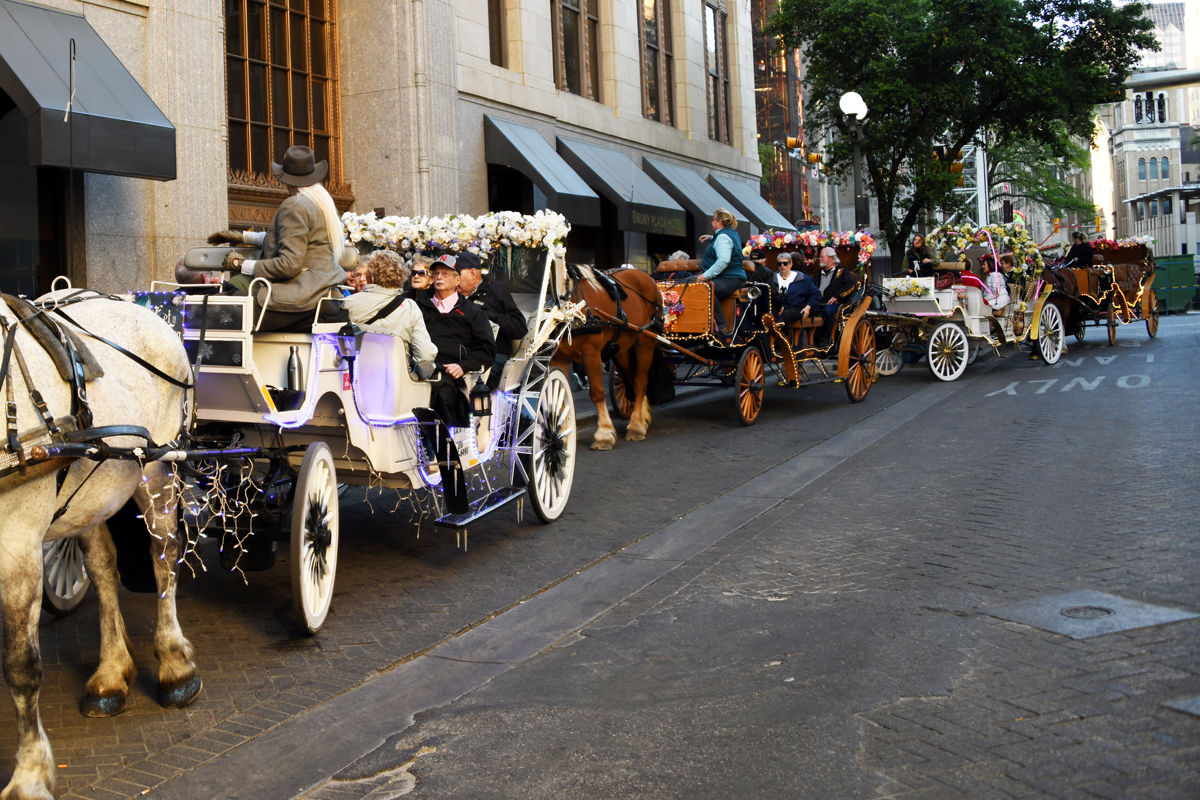 081 Fun Club travelers ready for carriage rides in San Antonio.JPG